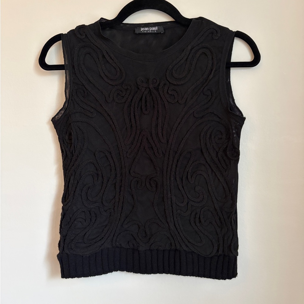 Black Textured Tank Top